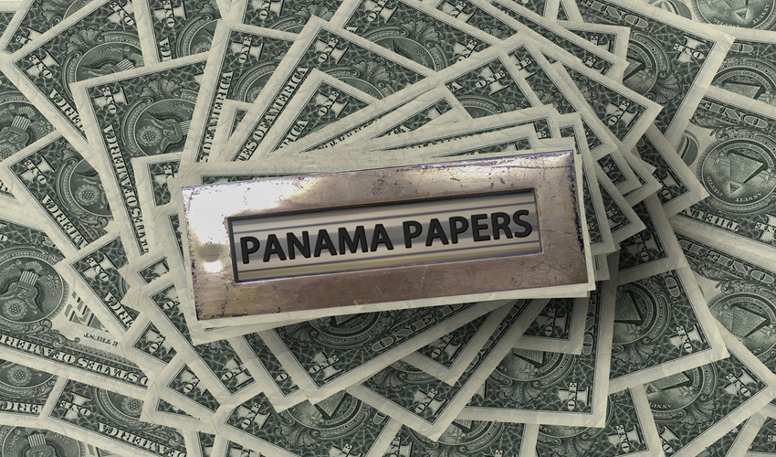 money with panama papers letterbox on top