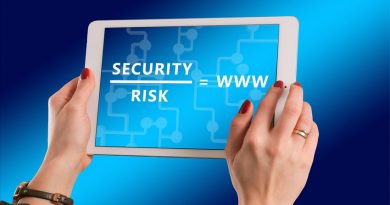 Tablet showing security over risk equals www equation
