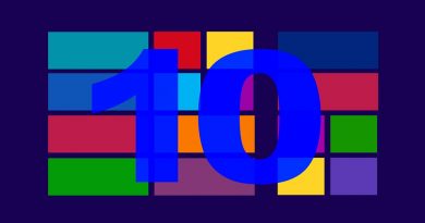 Number 10 superimposed upon Windows colour blocks