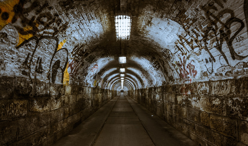 Photo of an abandoned tunnel