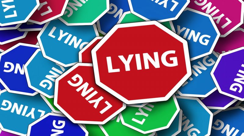Road signs all saying 'lying'