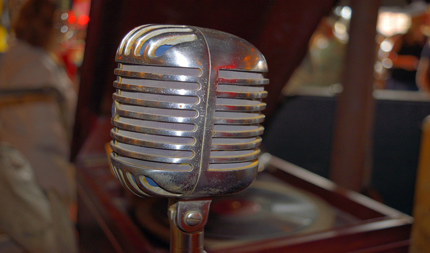 Photo of an old microphone
