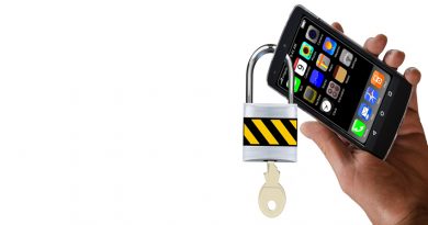 Smartphone with a padlock through it