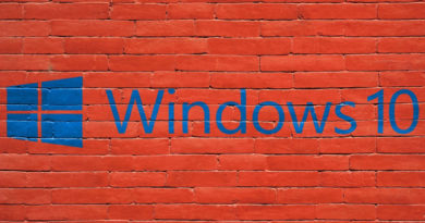 Windows 10 logo on brick wall