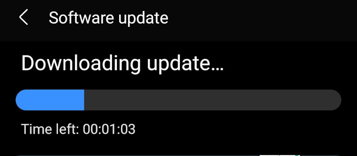 Downloading security update progress dobar froma Samsung Galaxy Note 10+