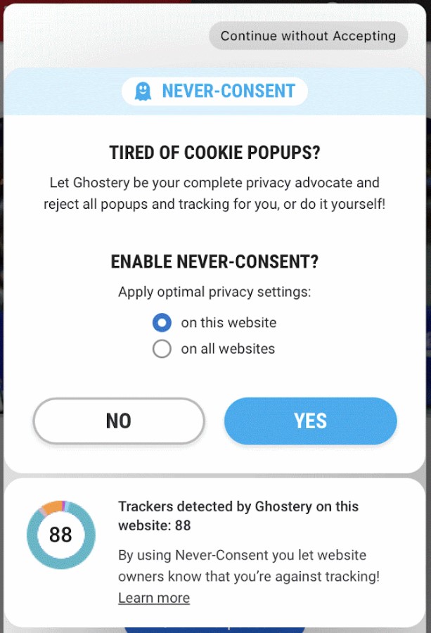 Never Consent: New Privacy Tool Makes Tracking Cookie Pop-ups Disappear
